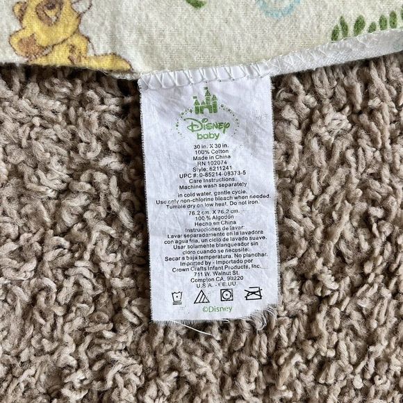 Disney Baby Lion King Baby Simba Blanket Print Leaves Sun Soft Plush Lovey 30x30 - Picture 4 of 4